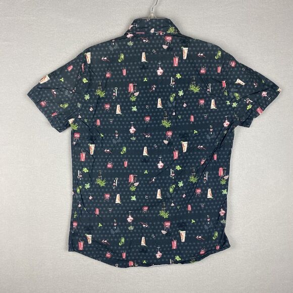 Coca Cola Shirt Mens Medium Black Green Red Hawaiian Button Up Atlanta Georgia - Picture 2 of 7